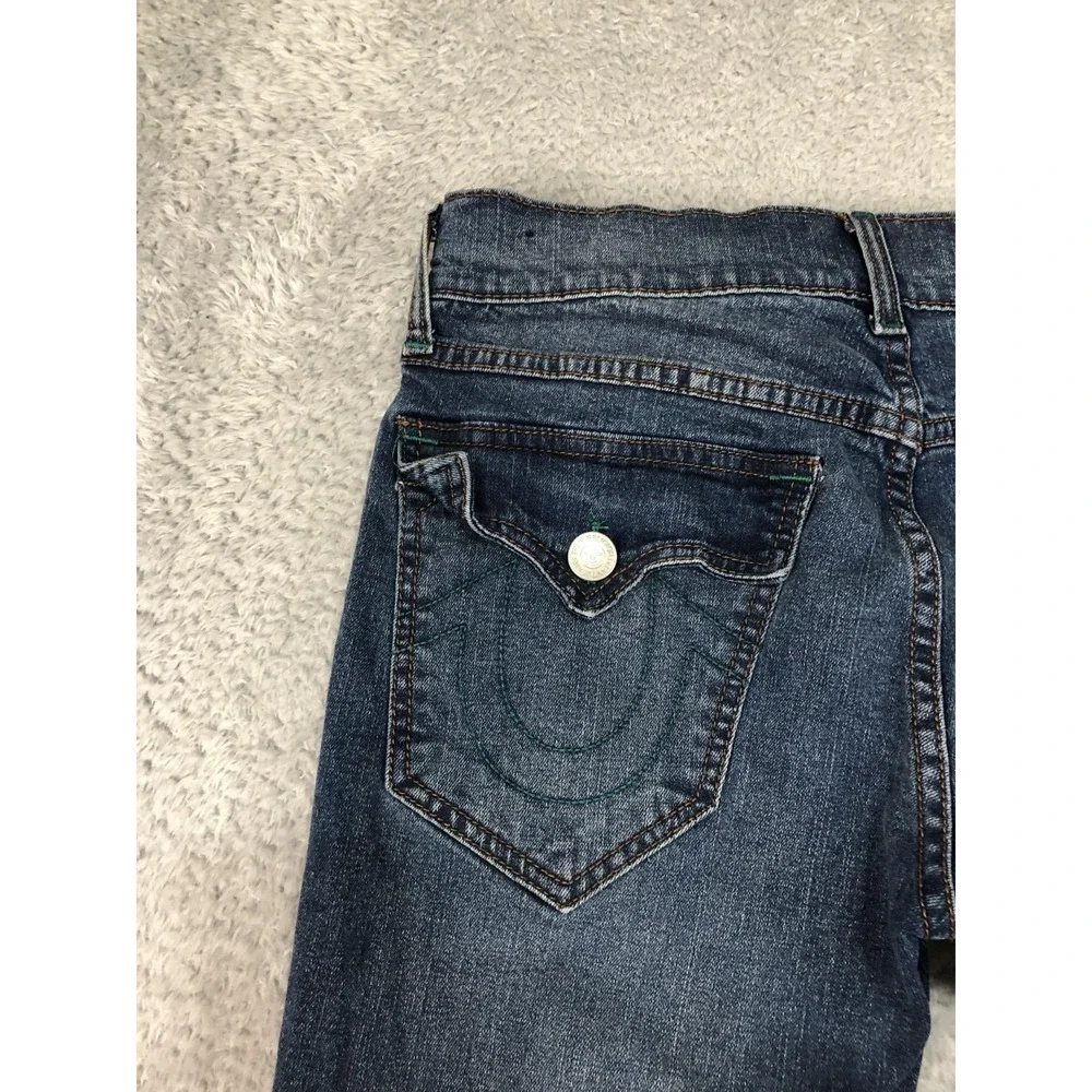 True Religion Jeans Mens 30x31 Rocco Relaxed Skinny Blue Denim Low Rise